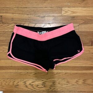 Hurley Y2K Surf Board Shorts Women Black Pink Swim L